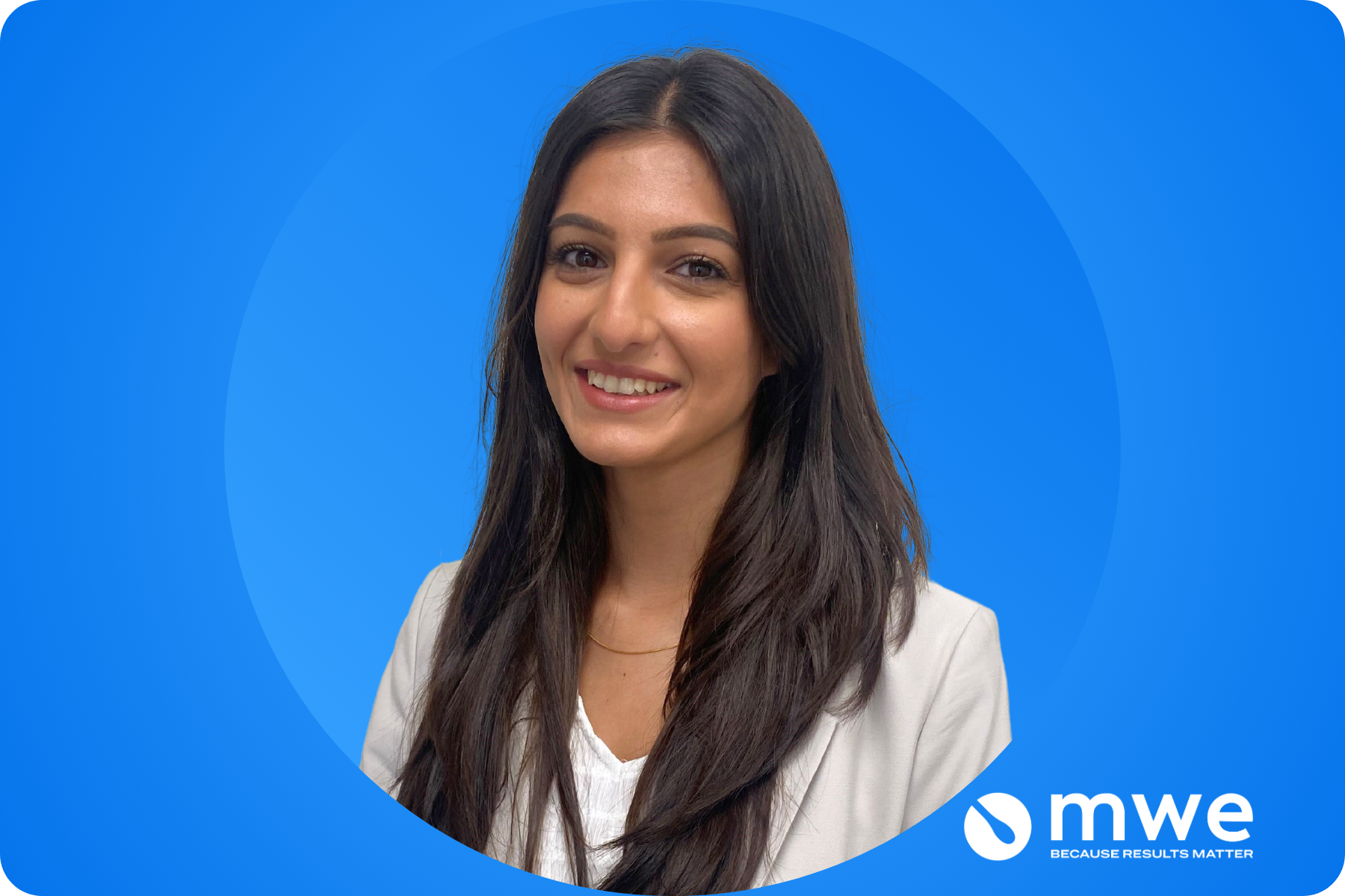 Katerina, the new UK Account Manager at MWE, smiling