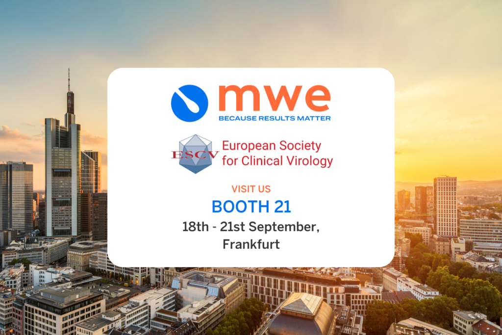 MWE Logo, ESCV Logo, Visit Us at Booth 21 18th - 21st September in Frankfurt
